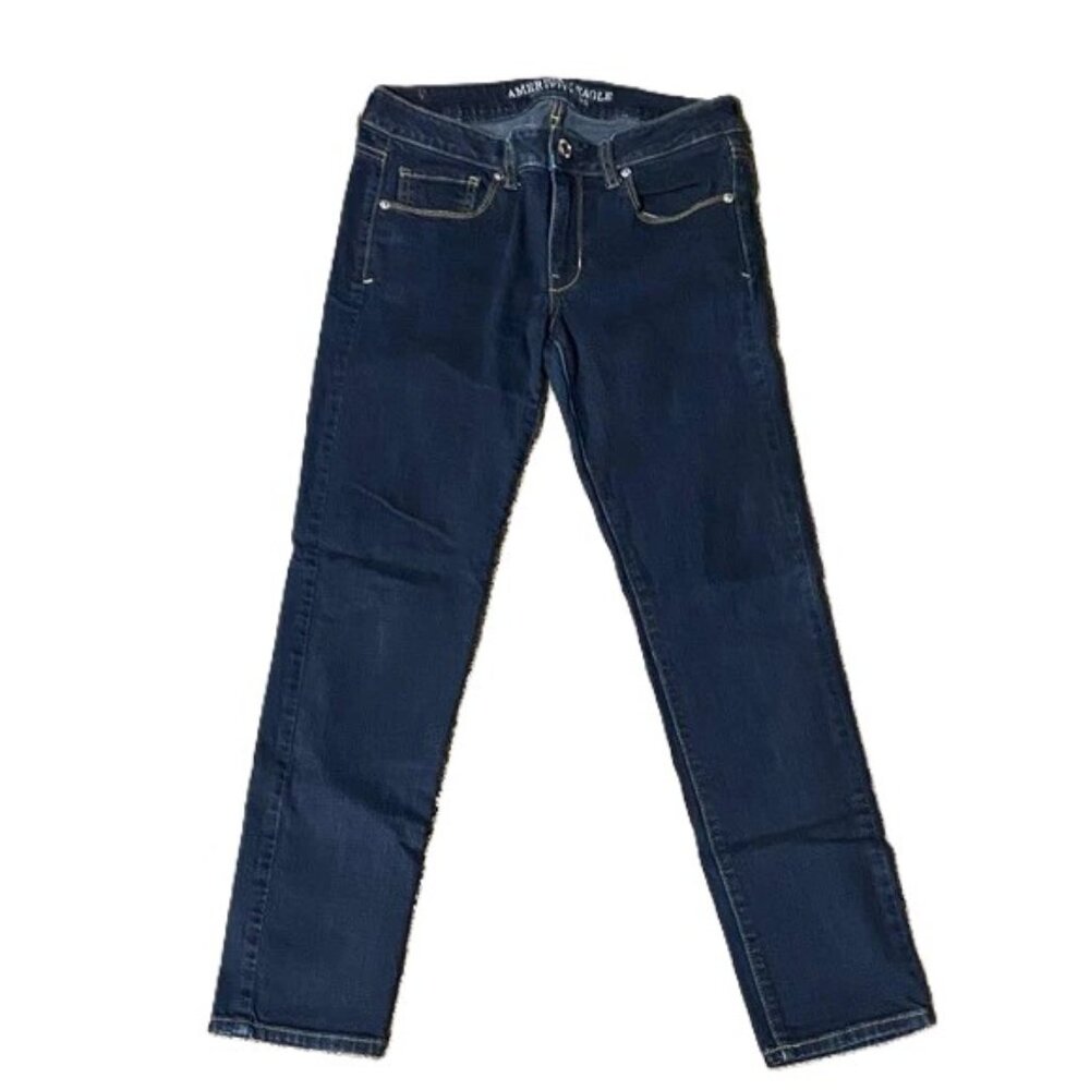 AE Skinny Super Stretch Dark Straight Leg Jeans